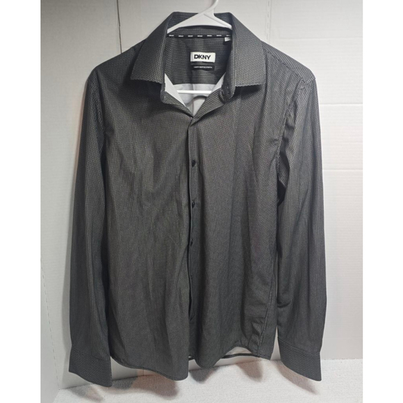 Dkny Other - Men's DKNY Dress Shirt Neck 15.5 Black White Slim Fit